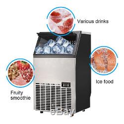 Commercial Ice Maker Stainless Steel Machine Restaurant Bar Icemaker 45-60kg