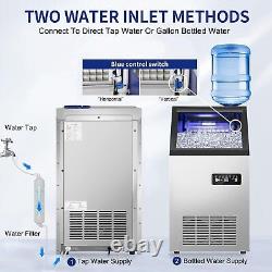 Commercial Ice Maker Stainless Steel Undercounter Ice Cube Machine Freestanding