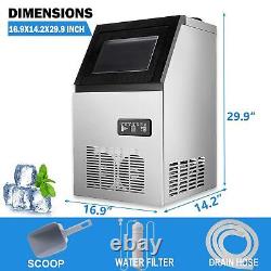 Commercial Ice Maker Stainless Steel Undercounter Ice Cube Machine Freestanding