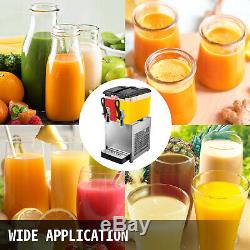 Commercial Juice Beverage Dispenser 150W 6.3 US gal Cold Drink Machine 2×12L