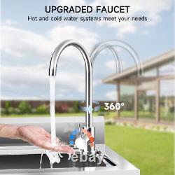 Commercial Kitchen Sink 1 Compartment Stainless Steel WithWaste Pipe & Faucet