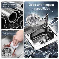 Commercial Kitchen Sink 1 Compartment Stainless Steel WithWaste Pipe & Faucet