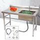 Commercial Kitchen Sink Prep Table Stainless Steel Single Compartment Withfaucet