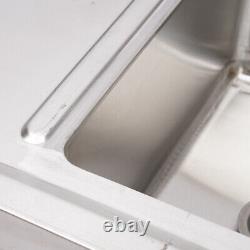 Commercial Kitchen Sink Prep Table with Faucet Stainless Steel Single Compartment