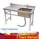 Commercial Kitchen Sink Single Compartment Prep Table With Faucet Stainless Steel