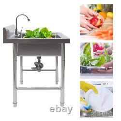 Commercial Kitchen Sink Stainless Steel Catering Washing Bowl Free Standing