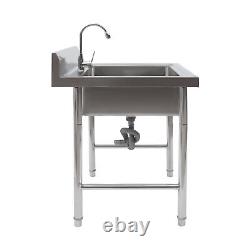 Commercial Kitchen Sink Stainless Steel Catering Washing Bowl Free Standing