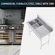 Commercial Kitchen Sink Stainless Steel Dishwashing Sink W Backsplash Strainer