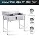 Commercial Kitchen Sink Stainless Steel Utility Prep Skin W Drainboard