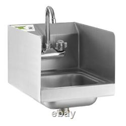 Commercial Kitchen Stainless Steel 12 x 16 Wall Mounted Hand Wash Sink Faucet