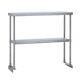 Commercial Kitchen Stainless Steel Double Overshelf For Work Tables 12x48