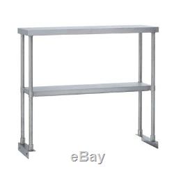 Commercial Kitchen Stainless Steel Double Overshelf for Work Tables 12X48