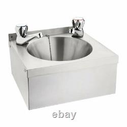 Commercial Kitchen Stainless Steel Hand Wash Basin Sink & Taps 305Wx268Dx165Hmm