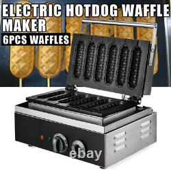 Commercial Nonstick Electric 6pcs Waffle Maker Hot Dog Machine Stick Baker USA