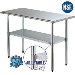 Commercial Prep & Work Table 24x48 Stainless Steel Food Kitchen Restaurant