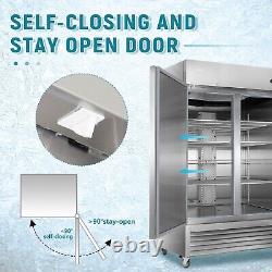 Commercial Reach In Refrigerator 2 Door Stainless Steel 49 Cu. Ft Restaurant Bar
