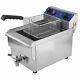 Commercial Restaurant Electric 13l Deep Fryer Stainless Steel + Timer Drain Oy