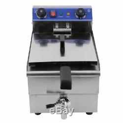 Commercial Restaurant Electric 13L Deep Fryer Stainless Steel + Timer Drain OY