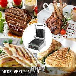 Commercial Sandwich Press Grill Griddle Panini Maker Grooved Flat NonStick 1800W