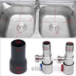 Commercial Sink Stainless Steel Kitchen Utility Prep Sink 2 Compartment + Shelf