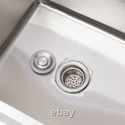 Commercial Sink Stainless Steel Kitchen Utility Sink 2 Compartment with Prep Table