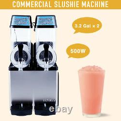 Commercial Slushie Machine Beverage Making 500W Stainless Steel Frozen Drink 24L