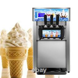 Commercial Soft Ice Cream 3 Flavor Steel Frozen Yogurt Cone Maker Machine USA