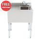 Commercial Stainless Steel 1 Bowl Underbar Hand Wash Sink With Left Drainboard