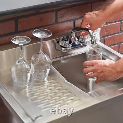 Commercial Stainless Steel 1 Bowl Underbar Hand Wash Sink with Left Drainboard