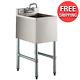 Commercial Stainless Steel 1 Bowl Underbar Hand Wash Sink With Swivel Faucet Nsf