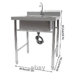 Commercial Stainless Steel 2 Bowl Sink Wash Table Kitchen Catering Drainer Waste