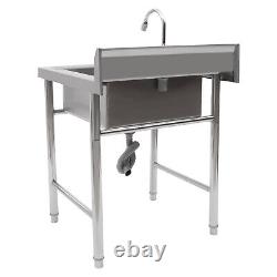 Commercial Stainless Steel 2 Bowl Sink Wash Table Kitchen Catering Drainer Waste