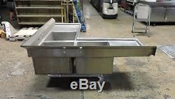 Commercial Stainless Steel 3-Compartment Corner Sink with 2 Drainboards