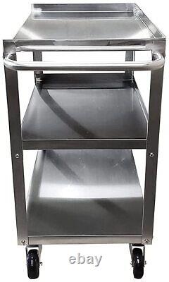 Commercial Stainless Steel 3 Shelf Utility Kitchen Metal Cart 28X18X33