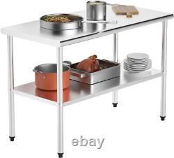Commercial Stainless Steel 48 x 24 Work Food Prep Table