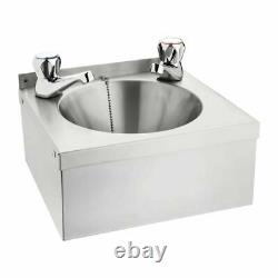 Commercial Stainless Steel Catering Hand Wash Basin with taps 165Hx305Wx268Dmm