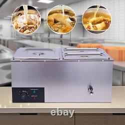Commercial Stainless Steel Countertop Food Warmer Catering Display Steam Table
