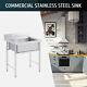 Commercial Stainless Steel Dishwashing Sink W Water Basin For Home Bar & Kitchen
