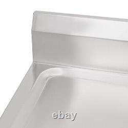 Commercial Stainless Steel Double Basin Sink Fixture With 360° Faucet Freestanding