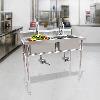 Commercial Stainless Steel Double Bowl Sink Restaurant Catering Kitchen Basin Us