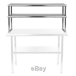 Commercial Stainless Steel Double Overshelf 18 x 60 for Work Table