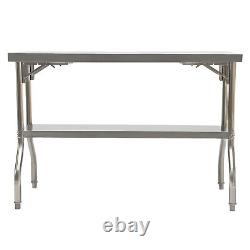 Commercial Stainless Steel Folding Work Prep Table Open Kitchen 482433.5 inch