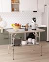 Commercial Stainless Steel Folding Work Prep Tables Open Kitchen 48x24