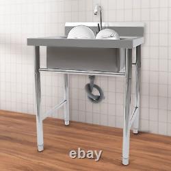 Commercial Stainless Steel Free Standing Kitchen Sink Catering Washing Bowl