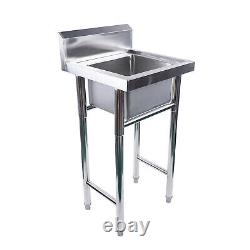 Commercial Stainless Steel Hand Wash Sink 1 Compartment Restaurant Basin Sink