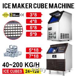 Commercial Stainless Steel Ice Maker Ice Machine 90/110/132/150/265/286/441 lbs
