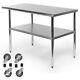Commercial Stainless Steel Kitchen Food Prep Work Table With 4 Casters 24 X 48