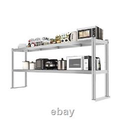 Commercial Stainless Steel Kitchen Prep Table with Double Overshelf12 60 Inch