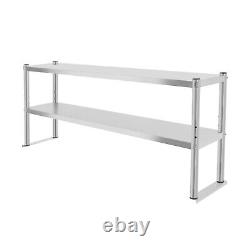 Commercial Stainless Steel Kitchen Prep Table with Double Overshelf12 60 Inch
