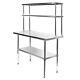 Commercial Stainless Steel Kitchen Prep Table With Double Overshelf- 30 X 48